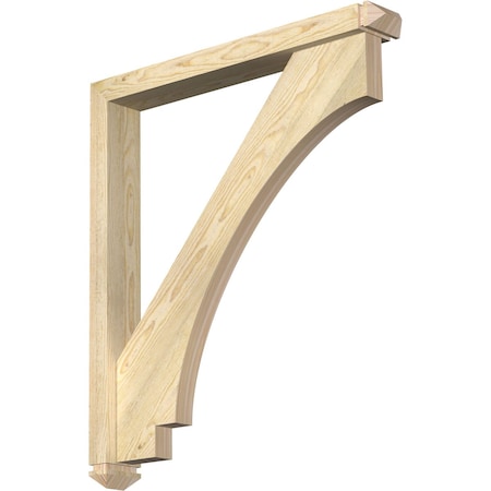 Imperial Arts And Crafts Rough Sawn Bracket W/ Offset Brace, Douglas Fir, 4W X 30D X 34H